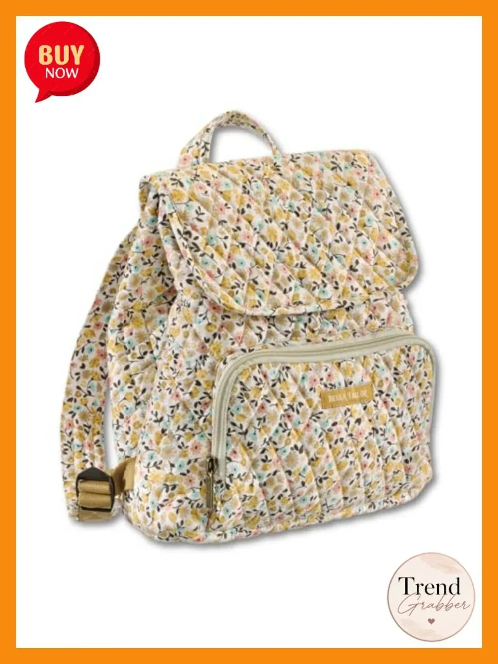 Quilted Cotton Mini Backpack Purse - Hands-Free Floral Bag for Women